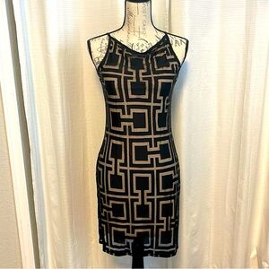 Polemic Designer Geometric Little Black Dress size